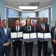 From left, Permanent Secretary in the Ministry of Trade and Industry, Mr. Randall Karim; Vice President, Trinidad and Tobago Manufacturers’ Association, Mr. Emil Ramkissoon; President, Trinidad and Tobago Chamber of Industry and Commerce Ms. Sonji Pierre-Chase; Director, Crime Stoppers T&T, Mr. Darrin Carmichael; and Senior Counsel and Controller of the Trinidad and Tobago Intellectual Property Officer, Mr. Regan Asgaralli.